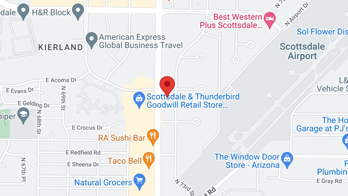 a map of the location of an airport.